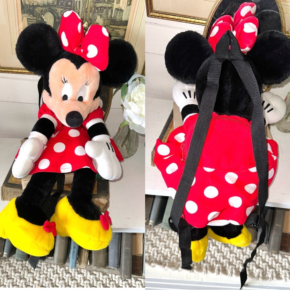 Vintage Walt Disney World Minnie Mouse Plush Toy Backpack
